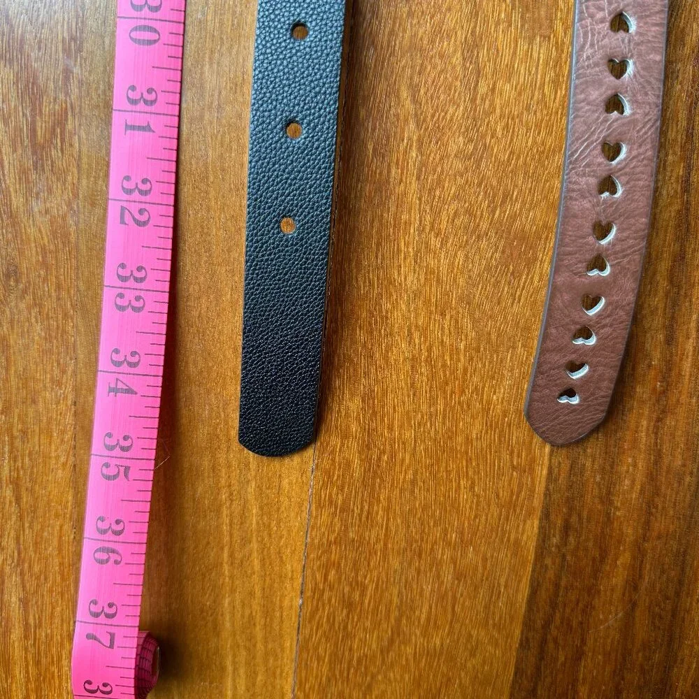 Two Girl's Belts - Black & Brown - Size XL